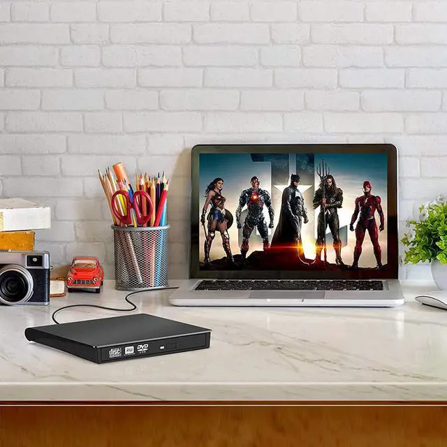 Alt view image 7 of 7 - External DVD Drive, Type C USB 3.0 Portable CD Drive Slim CD DVD ROM Rewriter Burner Superdrive High Speed Data Transfer for Laptop Desktop MacBook PC Windows Linux Os Mac Os (Color: Black)