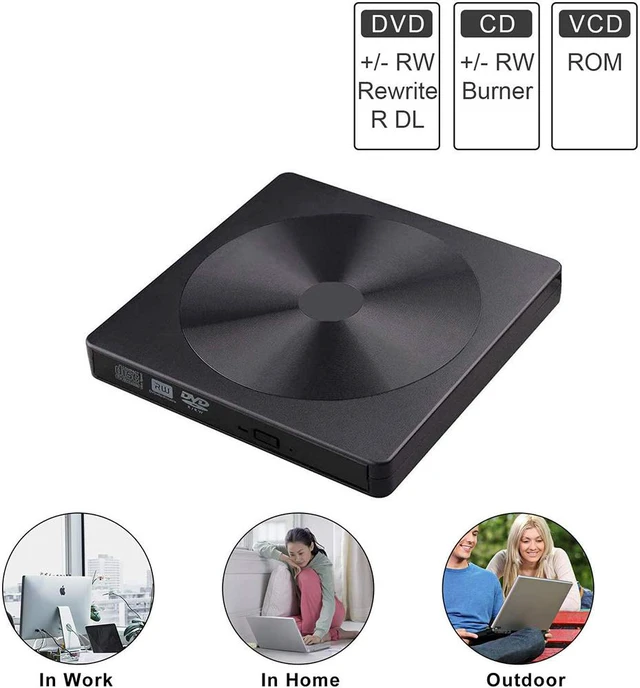 Alt view image 2 of 7 - New Design External CD DVD Drive Player USB C USB 3.0 Type C RAM Burner/Writer/Reader Drive Portable High Speed CD/DVD Read/Write Compatible with Windows/Mac OS for Laptop Desktop MacBook Air iMac