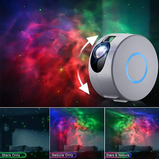 Alt view image 3 of 7 - Galaxy Projector w/Led Nebula Cloud, RGB Laser Star Light Projector, Starry Night Light Projector w/Remote Control for Kids Adults Birthday Gift/Bedroom/Game Room/Home Theatre