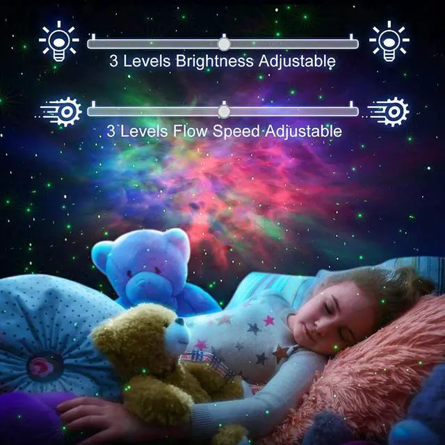 Alt view image 4 of 7 - Galaxy Projector w/Led Nebula Cloud, RGB Laser Star Light Projector, Starry Night Light Projector w/Remote Control for Kids Adults Birthday Gift/Bedroom/Game Room/Home Theatre