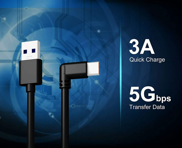 Alt view image 2 of 7 - for Oculus Quest 2 Link Cable 13 Feet/ 4 Meters, High Speed Data Transfer USB 3.0 to USB Type-C Cable Compatible for Oculus Quest and Quest 2 to a Gaming PC (13ft, Black)