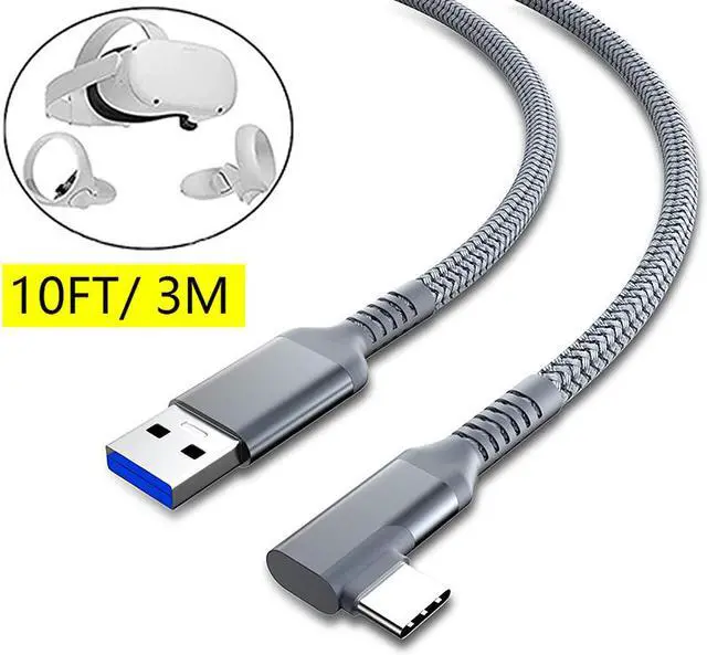 Main image of Compatible for Oculus Quest 2 Link Cable 10FT, VR Link Cable for Oculus Quest 2 / Quest 1, USB 3.0 Type A to C High Speed Data Transfer Charging Cord for Oculus VR Headset and Gaming PC (10feet, 3M)