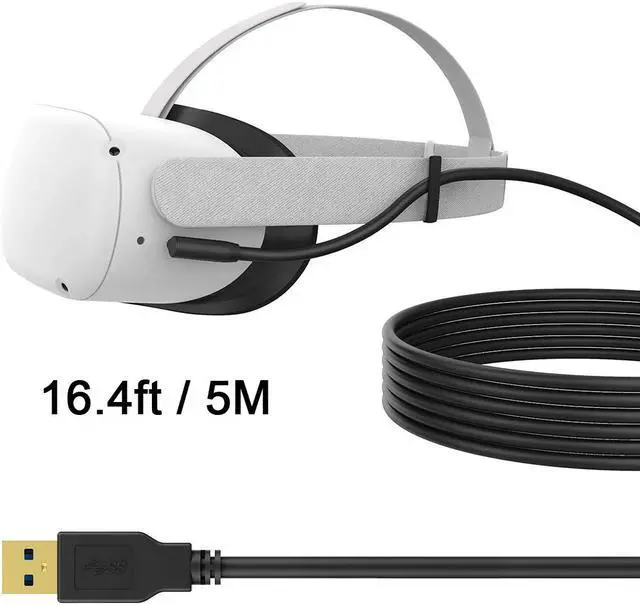 Main image of Compatible with Oculus Quest 2 VR Headset Link Cable (16.4FT/5M), Suitable for Oculus Quest 1/Quest 2 / VR Headset Cable Compatible for Gaming PC and Type C Charger