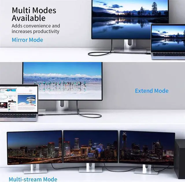 Alt view image 5 of 7 - 8K DisplayPort Cable DP1.4 Cable 3.3FT/1M, DisplayPort to DisplayPort Ultra High-Speed Gaming DP 1.4 Cable Male to Male 8K@60Hz 4K@144Hz 2K@165Hz HBR3 HDR FreeSync G-Sync Deep Color VESA Compliant
