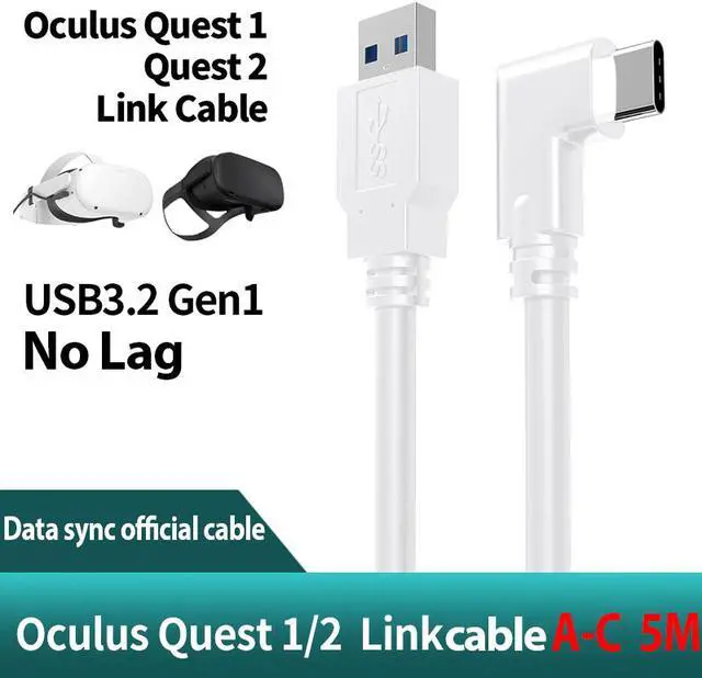 Main image of Oculus Quest 2 Link Cable 16.4FT/5M, Compatible for Oculus Quest 2, Quest 1 VR Link Cable, USB 3.2 to USB-C 5Gbps High Speed Data Transfer & Fast Charging Cable for Oculus VR Headset and Gaming PC