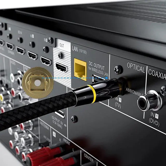 Alt view image 5 of 7 - Digital Optical Audio Cable 10ft/3M, Fiber Optic Toslink Audio Cable SPDIF Male to Male 24K Gold Plated for Sound Bar, Home Theater, TV, PS4, Xbox, Playstation & More