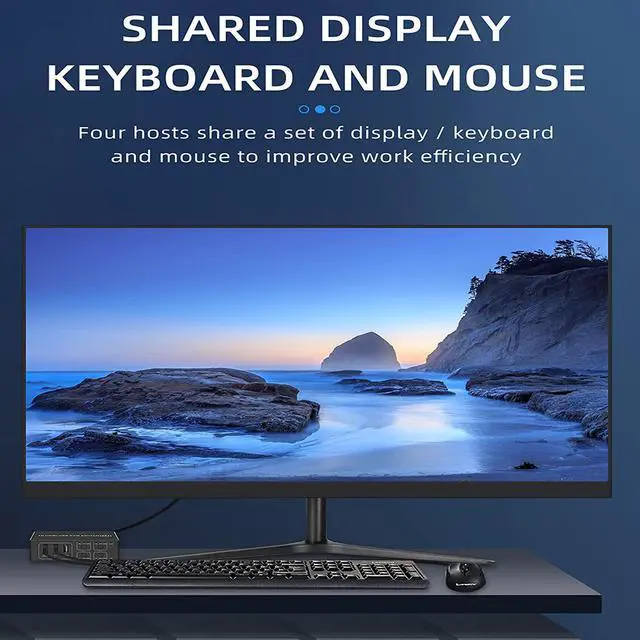 Alt view image 2 of 7 - 4K HDMI KVM Switch 4 in 1 Out, KVM USB HDMI 2.0 Switcher Selector 4 Port 4K @60Hz KVM Switch Box HDR, HDCP 2.2 for Laptop, PC, Xbox HDTV, 4 Computers Share 1 Keyboard Mouse and 1 HD Monitor