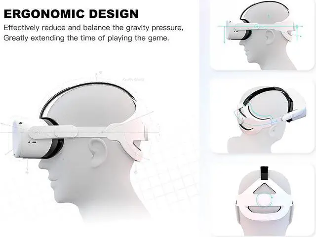 Alt view image 2 of 7 - Adjustable Head Strap for Oculus Quest 2, Replacement for Quest 2 Elite Strap Accessories for Enhanced Support and Comfort in VR Gaming,Suitable for Children and Adults (VR Headset Not Included)