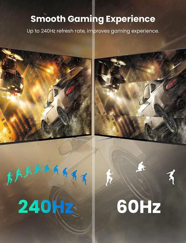 Alt view image 5 of 7 - DisplayPort 1.4 Cable 6.6ft / 2M, 8K DP Cable 32.4Gbps 8K@60Hz 4K 144Hz 2K@165Hz 1080P@240hz, 8K Ultra High Speed HDR, HBR3 Nylon Braided Display Port Cable for Laptop, PC, TV, Gaming Monitor giyqxHw
