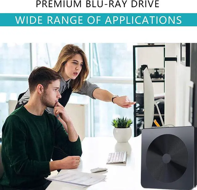 Alt view image 4 of 7 - External Blu ray CD DVD Drive, BD Player Read/Write Portable Blu-ray CD/DVD Drive Burner USB 3.0 and Type-C 3D Bluray DVD Drive Compatible with/Win10/ Mac OS External blu-ray Drives blu ray Burner