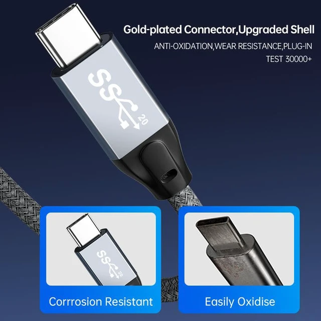 Alt view image 6 of 7 - USB C to USB C Cable 3.3ft/1M, USB C 3.2 Gen 2 with with E-marker 4K Video Monitor Cable, 20Gbps Data Transfer and 100W PD Fast Charger Cord Thunderbolt 3 Compatible with Mac-Book Pro, Galaxy S21