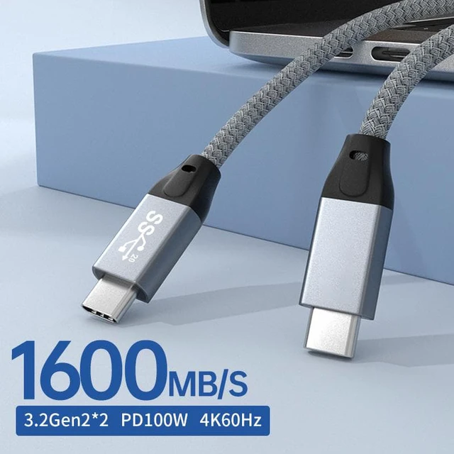 Alt view image 4 of 7 - USB C to USB C Cable 3.3ft/1M, USB C 3.2 Gen 2 with with E-marker 4K Video Monitor Cable, 20Gbps Data Transfer and 100W PD Fast Charger Cord Thunderbolt 3 Compatible with Mac-Book Pro, Galaxy S21