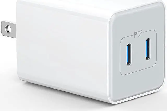 Main image of USB C Wall Charger 40W, 1 Pack Dual Port 20W PD 3.0 Type C Fast Charging Block, Durable Compact Power Adapter for i-P-h-o-n-e 11/12/13/14 /Pro Max, XS/XR/X, i-P-a-d Pro, Android Smartphones (White)