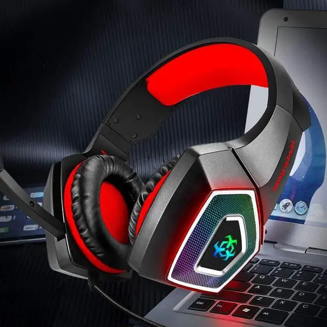Alt view image 7 of 7 - Gaming Headset, Compatible with PS4 Xbox One PC Nintendo Switch Games Laptop Mac, Over-Ear Gaming Headphones with Stereo Surround Sound, Noise Cancellation Mic, RGB Light