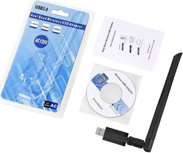 Alt view image 7 of 7 - USB Wifi Adapter 1200Mbps USB 3.0 Wireless Network Dual Band 5.8G/2.4G adapter with 5dBi Antenna for Mac PC Desktop Laptop, Compatible with Windows XP/Vista/7/8/10 Linx2.6X Mac OS X