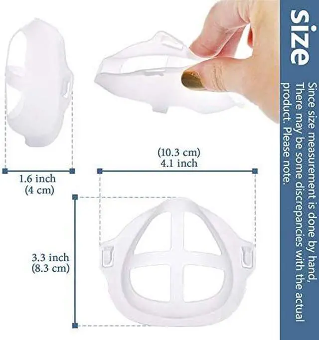 Alt view image 6 of 7 - 3D Silicone Mask Bracket 5 Pack, for Comfortable Mouth and Nose Wearing by Creating More Space for Breathing Ideal Makeup Saver, Washable Reusable, Translucent