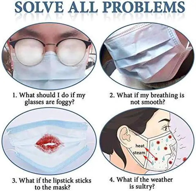 Alt view image 4 of 7 - 3D Silicone Mask Bracket 5 Pack, for Comfortable Mouth and Nose Wearing by Creating More Space for Breathing Ideal Makeup Saver, Washable Reusable, Translucent