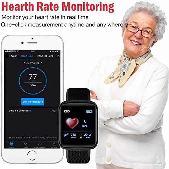 Alt view image 3 of 7 - Fitness Tracker Smart Watch, Activity Tracker with Heart Rate Monitor, Smart Watch is Suitable for Home Fitness Tracking, Yoga, Exercise Bike, Treadmill, Compatible with IOS Android Phones, (Black)