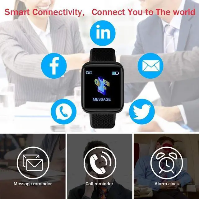 Alt view image 2 of 7 - Fitness Tracker Smart Watch, Activity Tracker with Heart Rate Monitor, Smart Watch is Suitable for Home Fitness Tracking, Yoga, Exercise Bike, Treadmill, Compatible with IOS Android Phones, (Black)