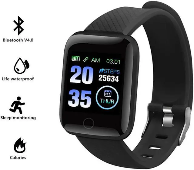 Main image of Fitness Tracker Smart Watch, Activity Tracker with Heart Rate Monitor, Smart Watch is Suitable for Home Fitness Tracking, Yoga, Exercise Bike, Treadmill, Compatible with IOS Android Phones, (Black)
