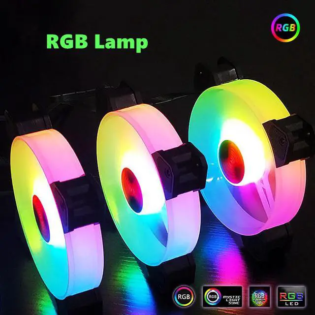 Alt view image 3 of 7 - 6PCS Computer Case Fan RGB Fans adjustable Colorful Lamp Light for Intel AMD radiator Mute PC 120mm Case Fan Adjust Cooler Fan (6pcs Case Fans with Controller)