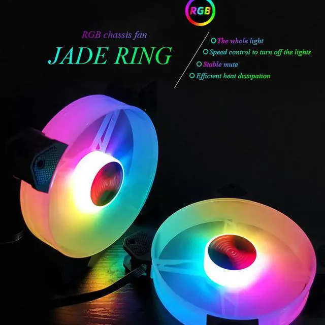 Alt view image 2 of 7 - 6PCS Computer Case Fan RGB Fans adjustable Colorful Lamp Light for Intel AMD radiator Mute PC 120mm Case Fan Adjust Cooler Fan (6pcs Case Fans with Controller)