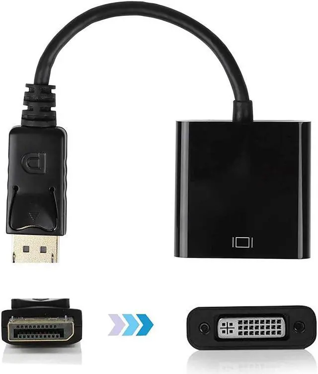 Alt view image 2 of 7 - DisplayPort to DVI Adapter, DP to DVI Adapter (Male to Female) Gold Plated Converter Compatible for Desktop, Laptop, PC