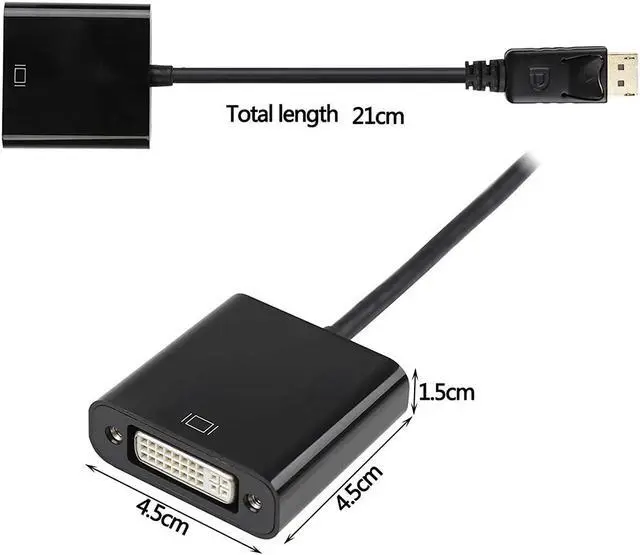 Alt view image 4 of 7 - DisplayPort to DVI Adapter, DP to DVI Adapter (Male to Female) Gold Plated Converter Compatible for Desktop, Laptop, PC