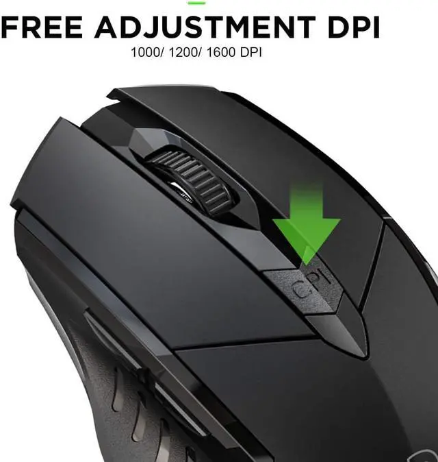 Alt view image 5 of 7 - Bluetooth Mouse, Inphic Multi-Device Silent Rechargeable Bluetooth Wireless Mouse (Tri-Mode: BT 5.0/3.0+2.4G), 1600DPI Ergonomic Portable Mouse for Laptop PC Computer,Windows Mac OS