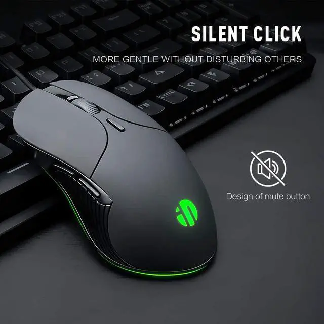 Alt view image 4 of 7 - Wired PC Mouse, Silent Click, 4800DPI Adjustable & 6 Programmable Buttons, Optical tracking, Ergonomic Design, Streamlined inphic USB Wired Mouse for PC Laptop Computer Working and Gaming