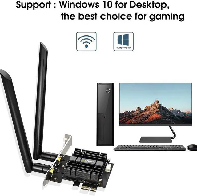 Alt view image 6 of 7 - [Newest] WiFi 6 Card AX 3000Mbps PCIe Network Card AX200 802.11AX 2.4Ghz/5.8Ghz with Bluetooth 5.0 & Heat Sink Wireless PCI Express Wi-Fi Adapters Dual Band Antenna for Windows 10 64-bit