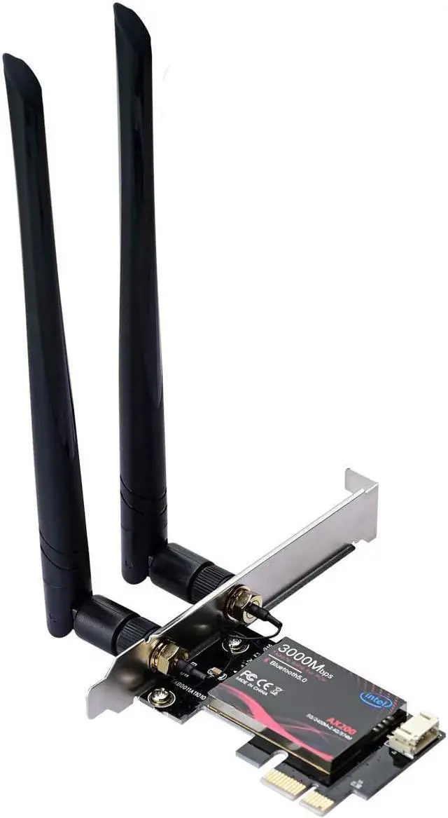 Main image of WiFi 6 AX200 PCIE WiFi Card, Dual Band 5GHz/2.4GHz Wireless WiFi Network Adapter for PC, Bluetooth 5.0 | MU-MIMO | Ultra-Low Latency PCI-E Card, Support Win 10 64-bit Only (Black)