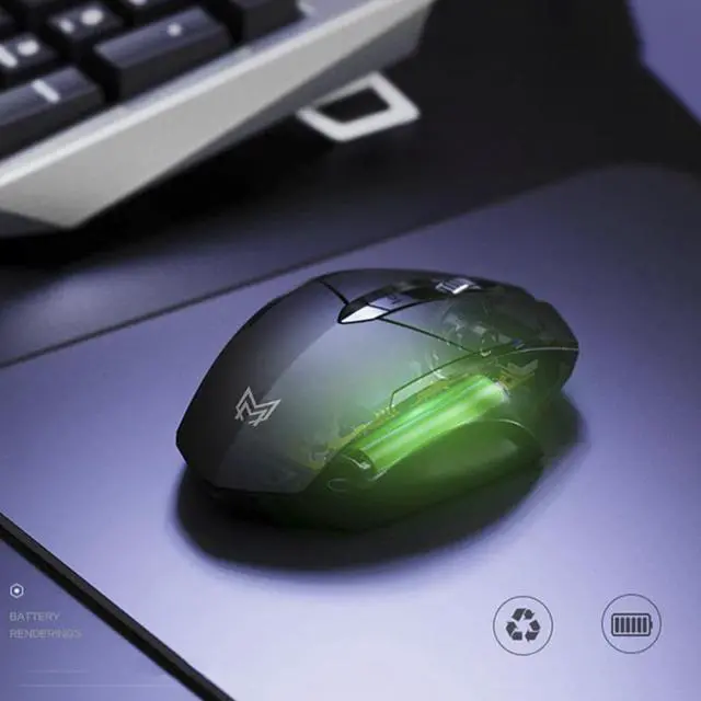 Alt view image 4 of 7 - USB Wireless Mouse Rechargeable, Ergonomic USB 2.4G Cordless Mice PC Laptop Computer Mouse With 6 Buttons, 1600DPI 3 Adjustment Levels for Windows Mac MacBook Linux