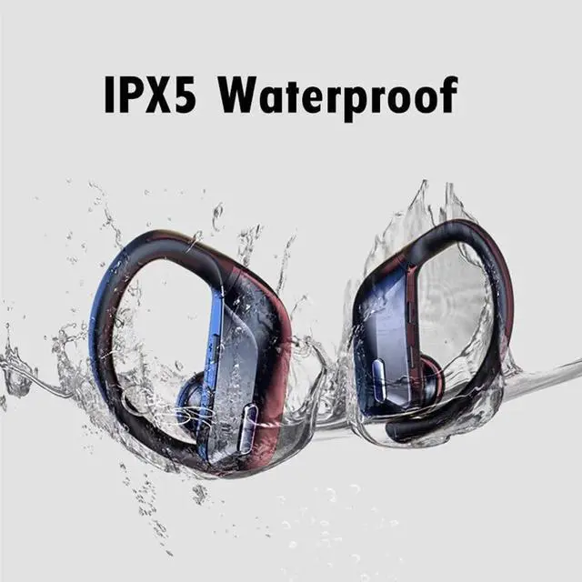 Alt view image 7 of 7 - Bluetooth Headphones-True Wireless Earbuds 48Hrs Playtime Earphones TWS Deep Bass Loud Voice Call Over Ear Headset Waterproof with Microphone Smart LED Display for Sports Running Gaming Workout-Black