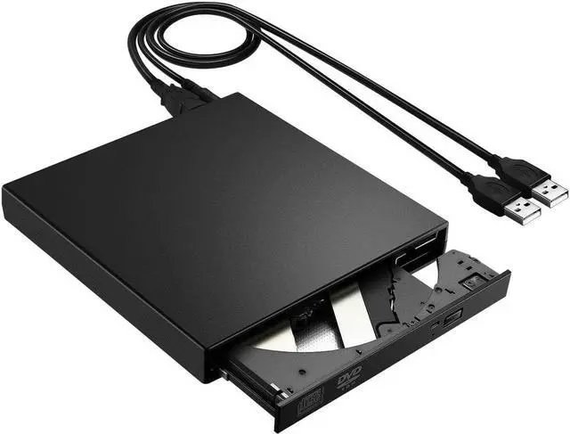 Main image of External CD Drive USB2.0, USB Slim Portable CD-RW DVD-R Combo Burner Player for Laptop, Mac, PC Desktop Computer and Play for Windows 2000 / XP / Vista / Windows 7 Black