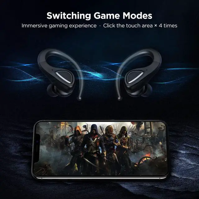 Alt view image 7 of 7 - Ture Wireless Earbuds,Bluetooth 5.1 Running Headphones In-Ear,Wireless Earphones with HiFi Stereo Sound,Type-C Quick Charging Case,Single/Twin Mode, Ear Earphones with LED Display for Sports Gym