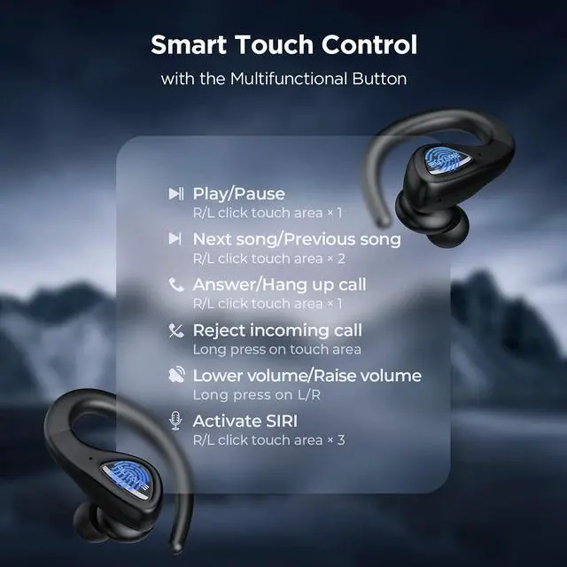 Alt view image 5 of 7 - Ture Wireless Earbuds,Bluetooth 5.1 Running Headphones In-Ear,Wireless Earphones with HiFi Stereo Sound,Type-C Quick Charging Case,Single/Twin Mode, Ear Earphones with LED Display for Sports Gym