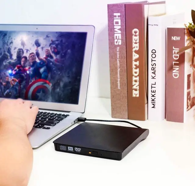 Alt view image 7 of 7 - External DVD CD Drive, USB 3.0 Portable CD DVD +/- Slim Portable CD/DVD RW Drive Burner Writer ROM Rewriter, High Speed Data Transfer for Desktop/Laptop/Black