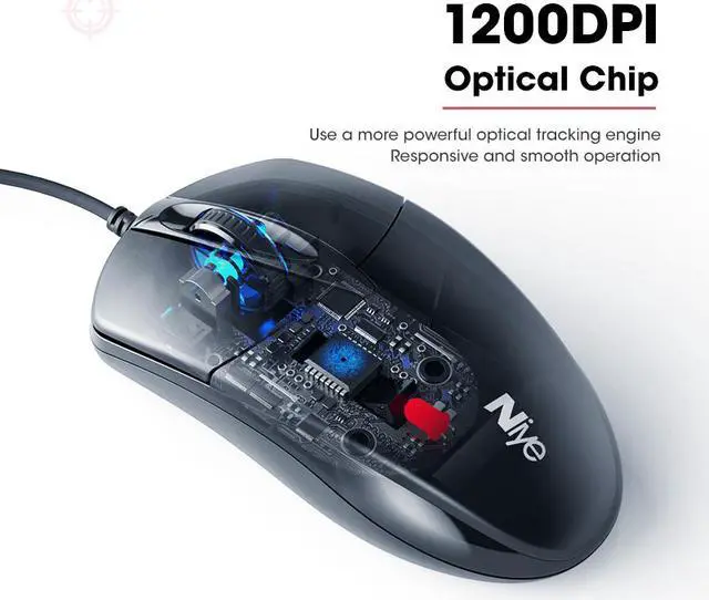 Alt view image 4 of 7 - 3D USB Wired Mouse, Gaming Mouse Gamer Silent Mouses, 1000DPI Optical Wired Mouse for Home and Office, Compatible with Windows PC, Laptop, Desktop, Notebook