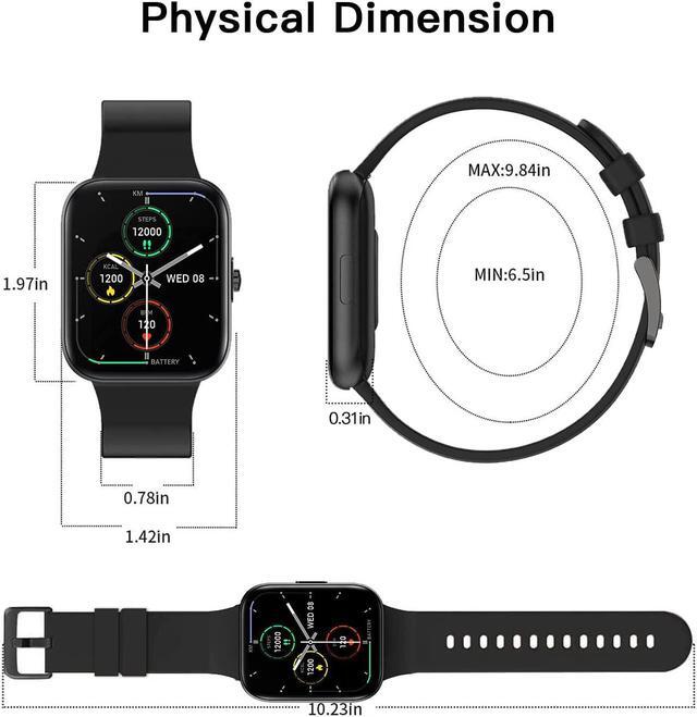 Alt view image 7 of 7 - Smart Watch, 1.69'' Smartwatch for Android Phones and IOS Phones Compatible with iPhone Samsung, IP68 Waterproof Fitness Tracker with Heart Rate and Sleep Monitor Pedometer Smart Watches for Men Women