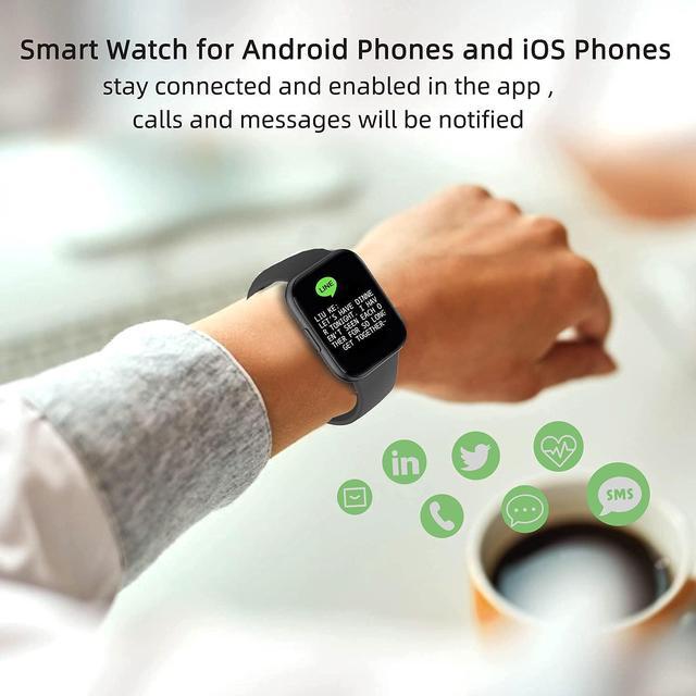 Alt view image 6 of 7 - Smart Watch, 1.69'' Smartwatch for Android Phones and IOS Phones Compatible with iPhone Samsung, IP68 Waterproof Fitness Tracker with Heart Rate and Sleep Monitor Pedometer Smart Watches for Men Women