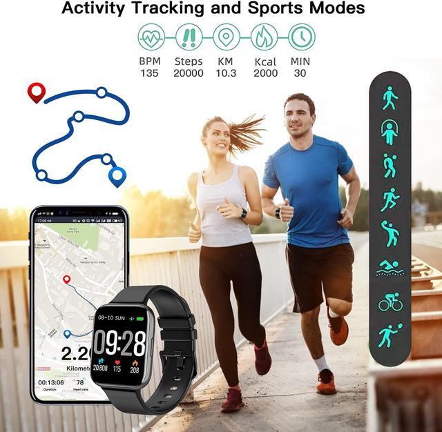 Alt view image 4 of 7 - Smart Watch, 1.69'' Smartwatch for Android Phones and IOS Phones Compatible with iPhone Samsung, IP68 Waterproof Fitness Tracker with Heart Rate and Sleep Monitor Pedometer Smart Watches for Men Women