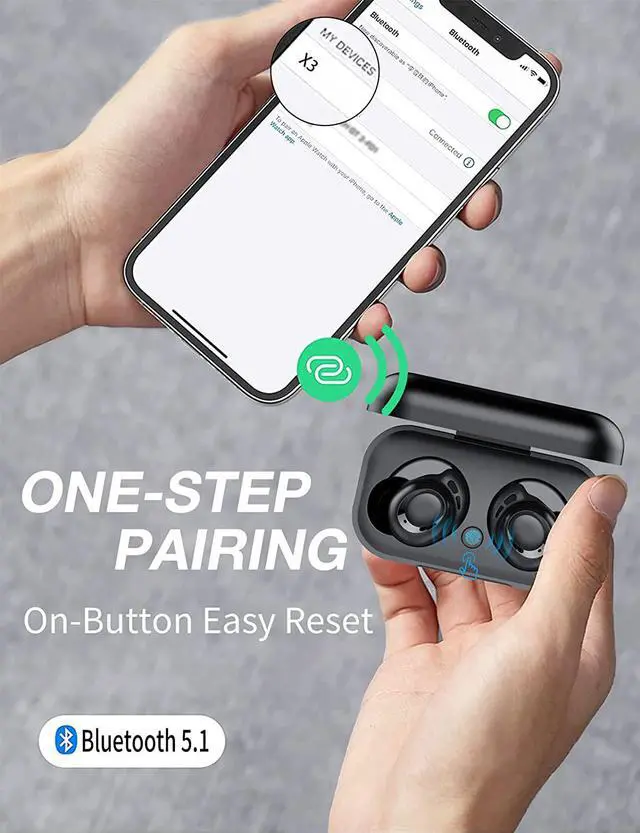 Alt view image 4 of 6 - Ture Wireless Earbuds, Bluetooth 5.1 Headphones IPX8 Waterproof, 6mm Driver Deep Bass, 35 Hours Playtime, USB-C Fast Charging, Earphones Built-in Dual Mic, Bluetooth Earbuds for Sports