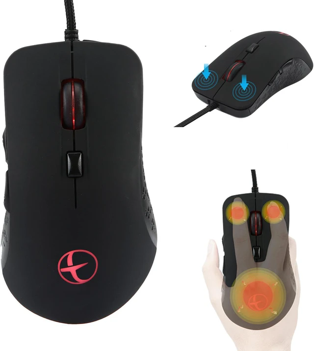 Main image of Wired Warmer Heated Gaming Mouse, Programmable 6 Buttons, 2400 DPI, Ergonomic USB Gaming Mice for Laptop Notebook Windows PC Games