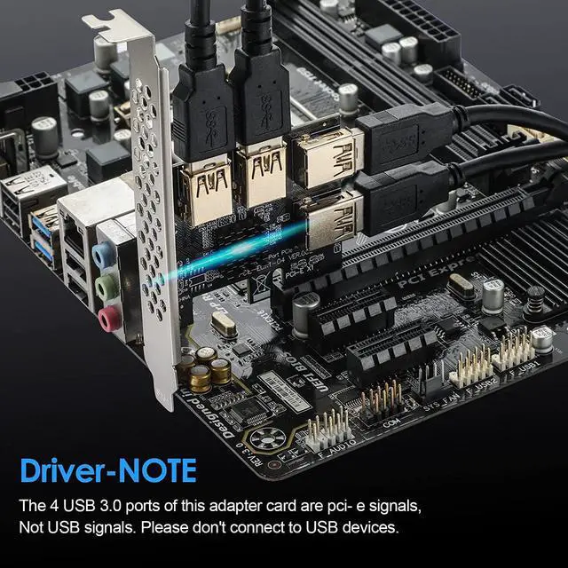 Alt view image 3 of 7 - PCI Express Multiplier Riser Card,PCIe Splitter 1 to 4 PCI-Express 16X Slots Expansion Card Board, PCI-E 1x to External PCI-e USB 3.0 Converter Adapter Card 4 Ports for Bitcoin ETH Mining Miner Device