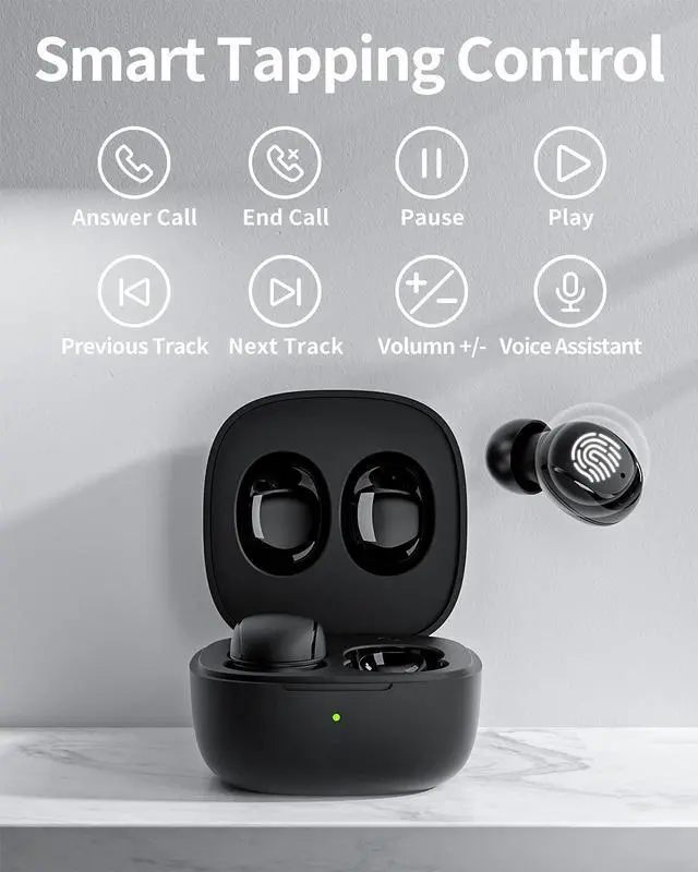 Alt view image 5 of 7 - TWS Wireless Earbuds, Bluetooth 5.0 Earbuds for iOS Android, Mini Earbuds Comfortable True Wireless Earbuds with Microphone Wireless in Ear Earphones Sweatproof 18hrs Playtime Wireless Headphone