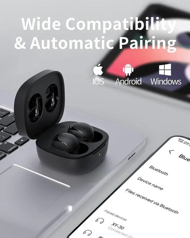 Alt view image 4 of 7 - TWS Wireless Earbuds, Bluetooth 5.0 Earbuds for iOS Android, Mini Earbuds Comfortable True Wireless Earbuds with Microphone Wireless in Ear Earphones Sweatproof 18hrs Playtime Wireless Headphone