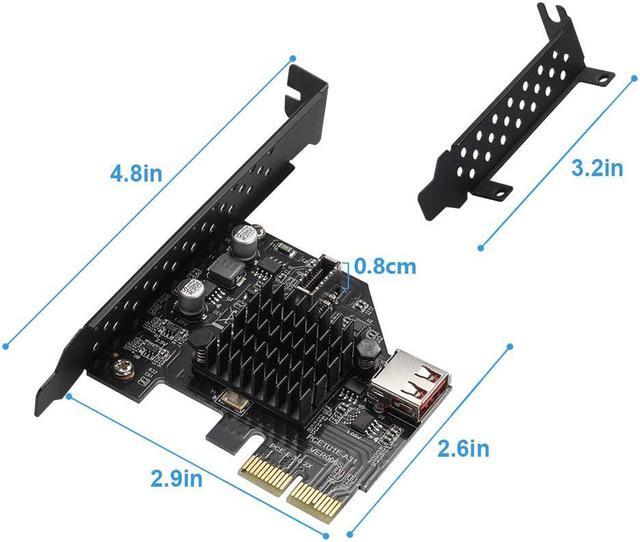 Alt view image 5 of 7 - USB3.1 Gen2 Internal 20-pin Front Panel Connector Expansion Card 10 Gbit/s USB 2.0 PCI Express 3.0 X2 Adapter for Desktop PCs (ASM3142)