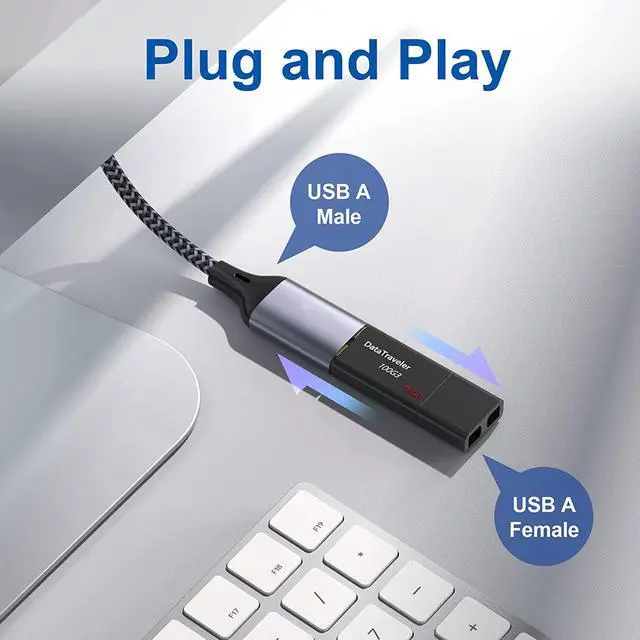 Alt view image 2 of 7 - USB 3.0 Extension Cable 10ft/3M, USB A Male to A Female Cable USB Extension Lead High Speed 5Gbps Data Transfer Compatible for Printer, Scanner, Camera, Keyboard, Card Reader, Hard Drive, USB Disk
