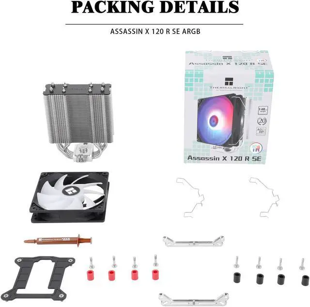 Alt view image 6 of 6 - X120 Refined SE ARGB CPU Air Cooler, 4 Heat Pipes, TL-C12C-S PWM Fan, Aluminium Heatsink Cover, AGHP Technology, for AMD AM4/Intel LGA 1150/1151/1155/1156/1200/1700 (SE ARGB)